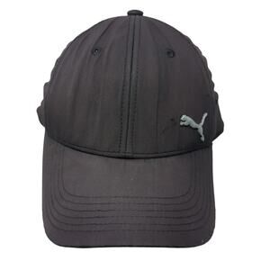 PUMA Fitted Baseball Cap Black XL Lightweight Embroidered Vented Holes 6 Panel